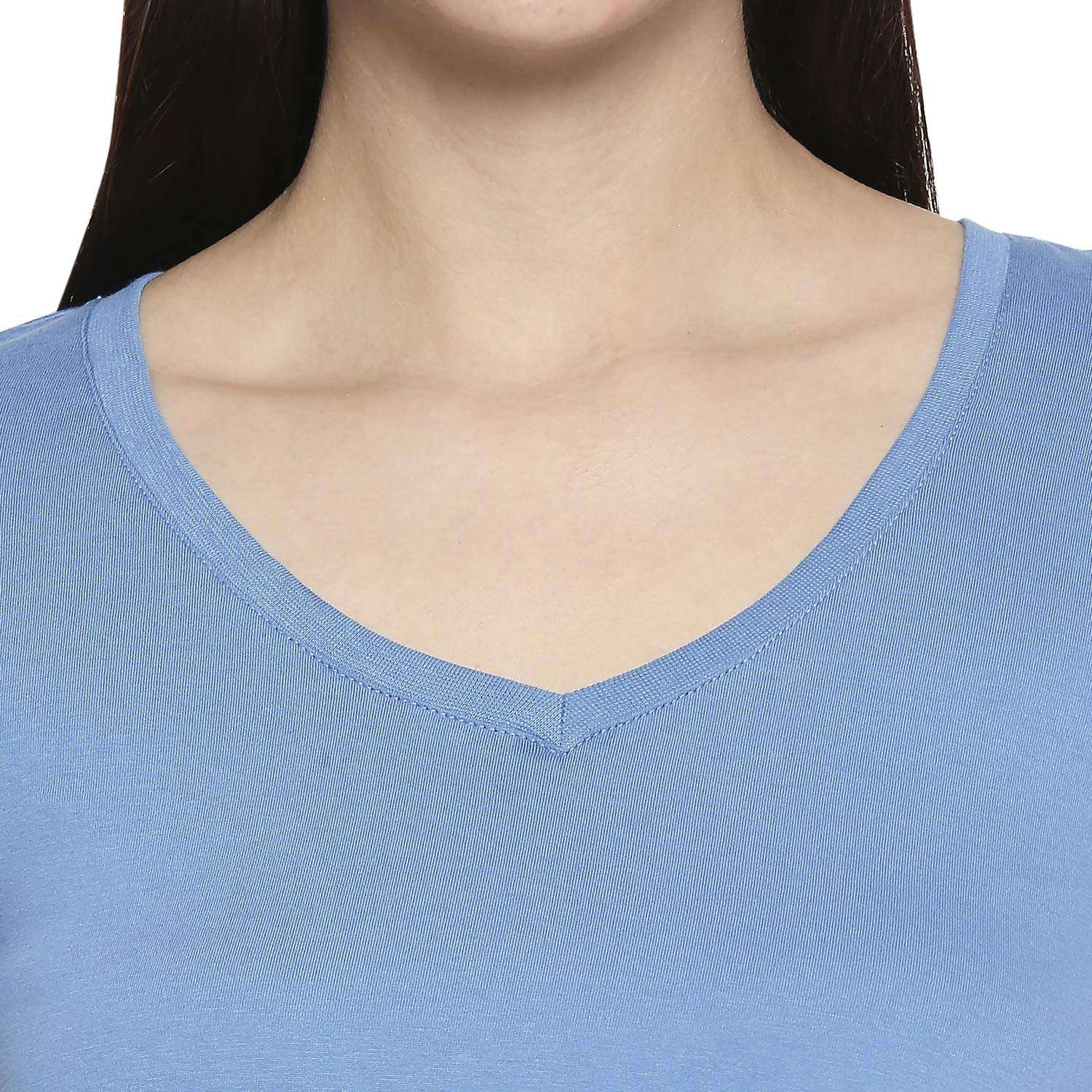 Turquoise Blue V-Neck T-shirt