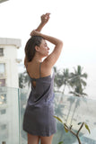 Modal Satin Slip Dress with Lace