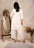 Off-White Polly Cotton Kurta & Pajama Set