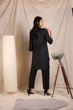 Solid Black Pathani Kurta & Pajama Set