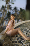 Cotton Seer Sucker Pin Stripe Lounge Set Pearl Blush