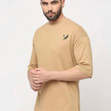 Ammarzo Men's Khaki Drop Shoulder T-Shirt