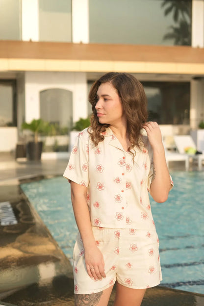 Sunset Blossom Viscose Co-ord Set