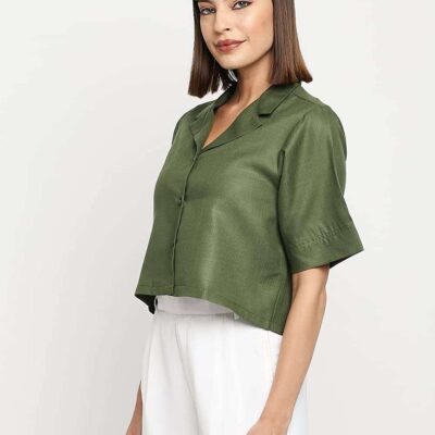 Green Crop Shirt