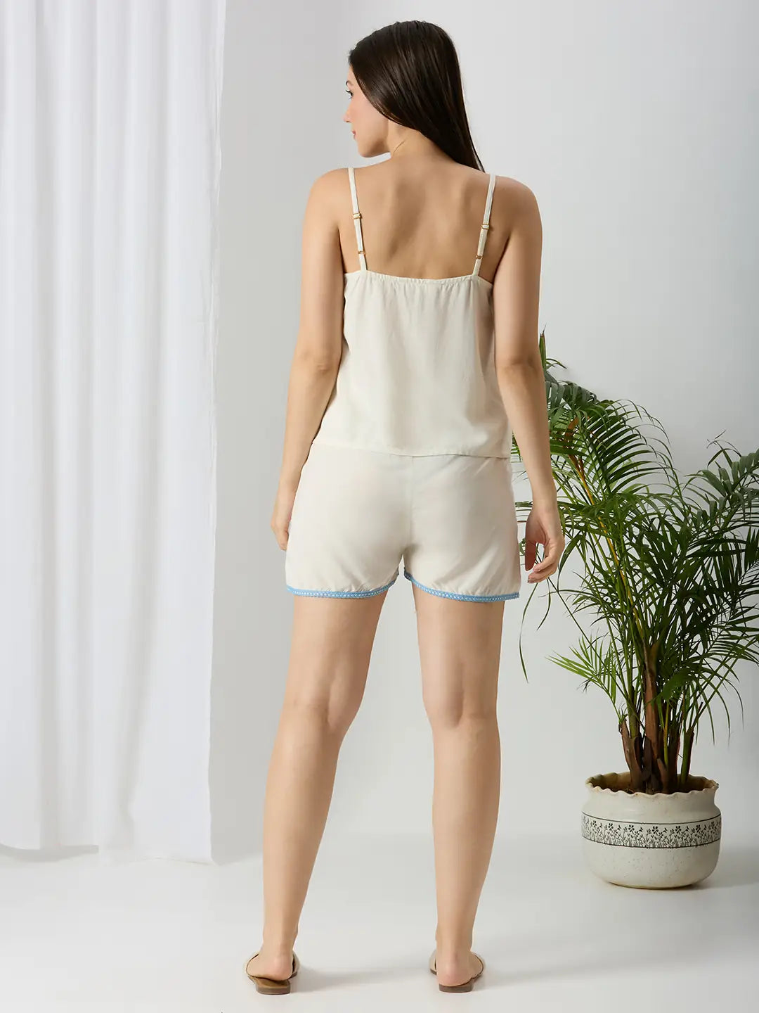 Embroidered Cami and Shorts Set