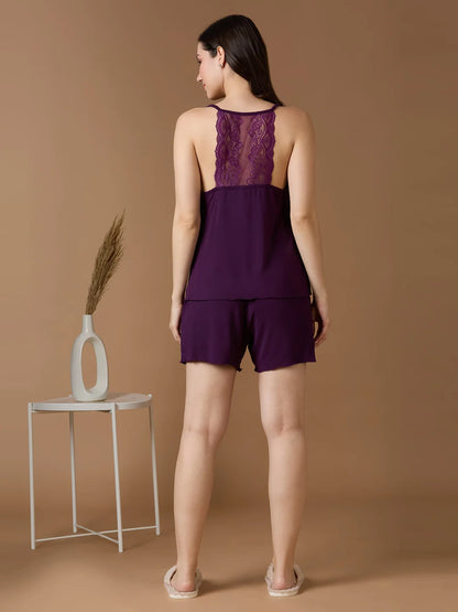 Plum Crush Lace Back Modal Sleep Set