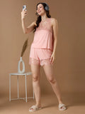 Peach Whispers Luxe Lace Sleep Co-ord