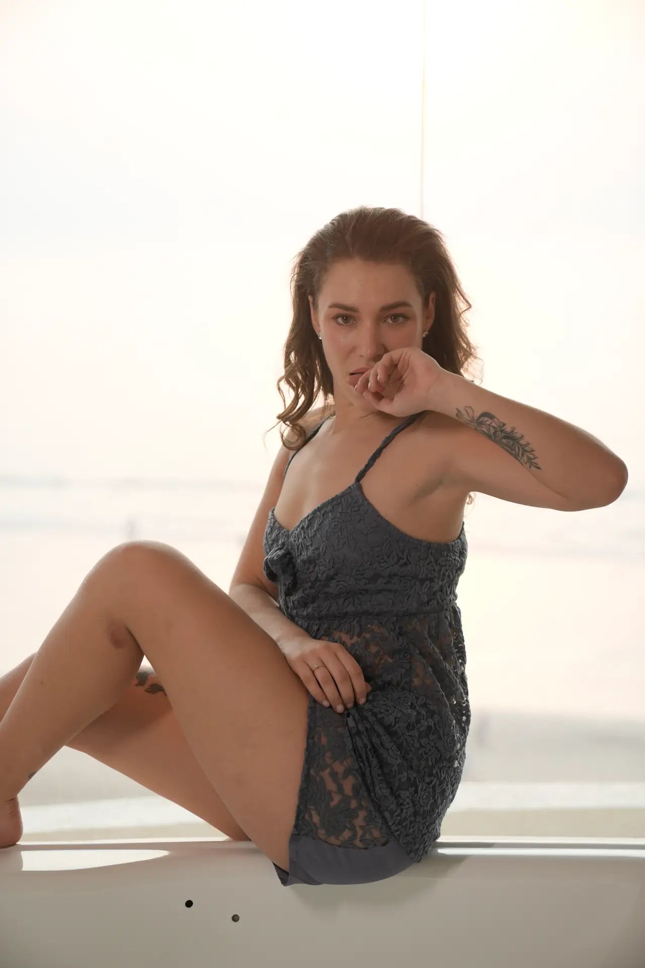 Buy Lace Top and Satin Shorts Set