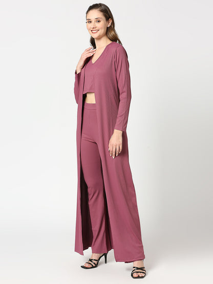 Berry Bliss Ribbed 3-Piece Co-ord Set