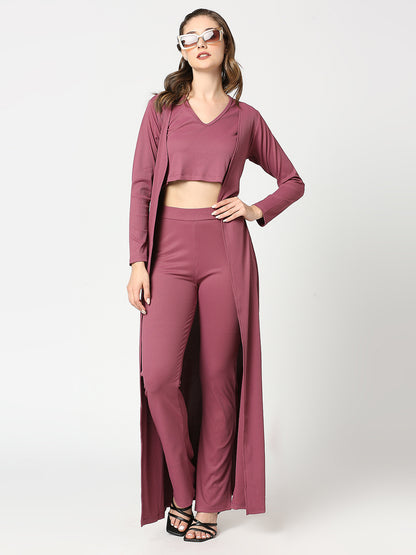Berry Bliss Ribbed 3-Piece Co-ord Set