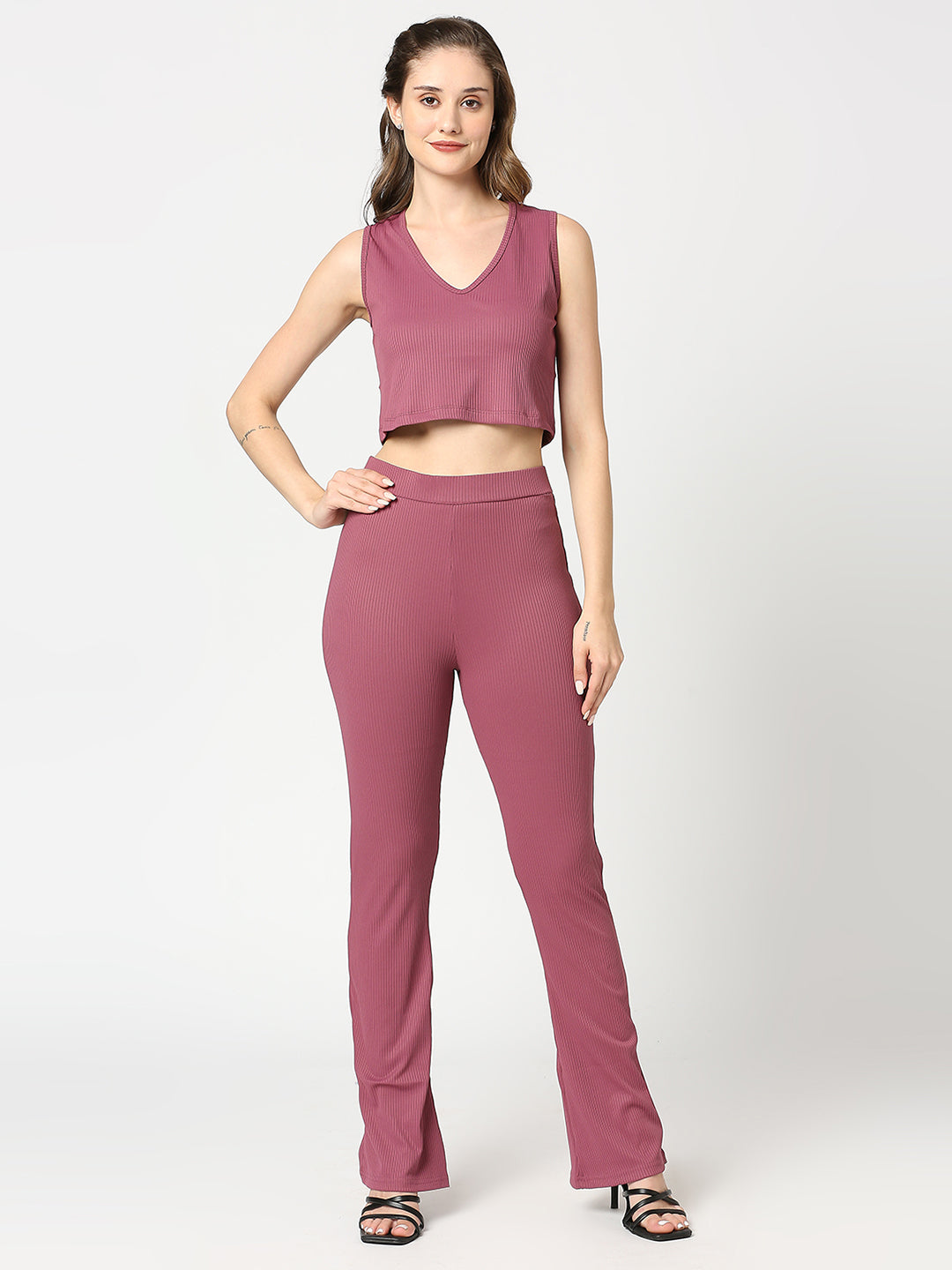 Berry Bliss Ribbed 3-Piece Co-ord Set