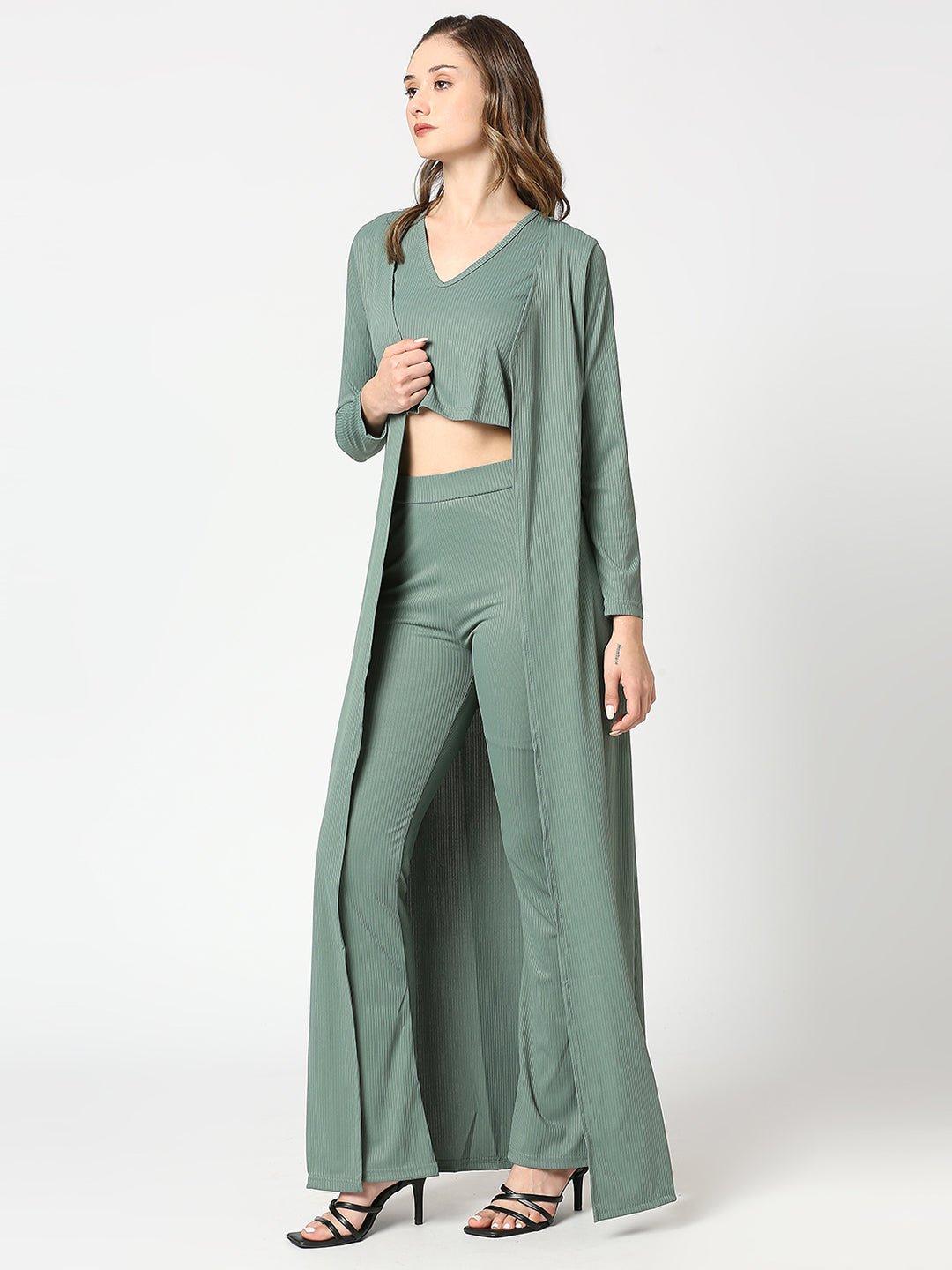 Long Olive Green 3-Piece Co-Ords