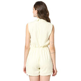 Ammarzo Women's Solid Off-White Jumpsuit