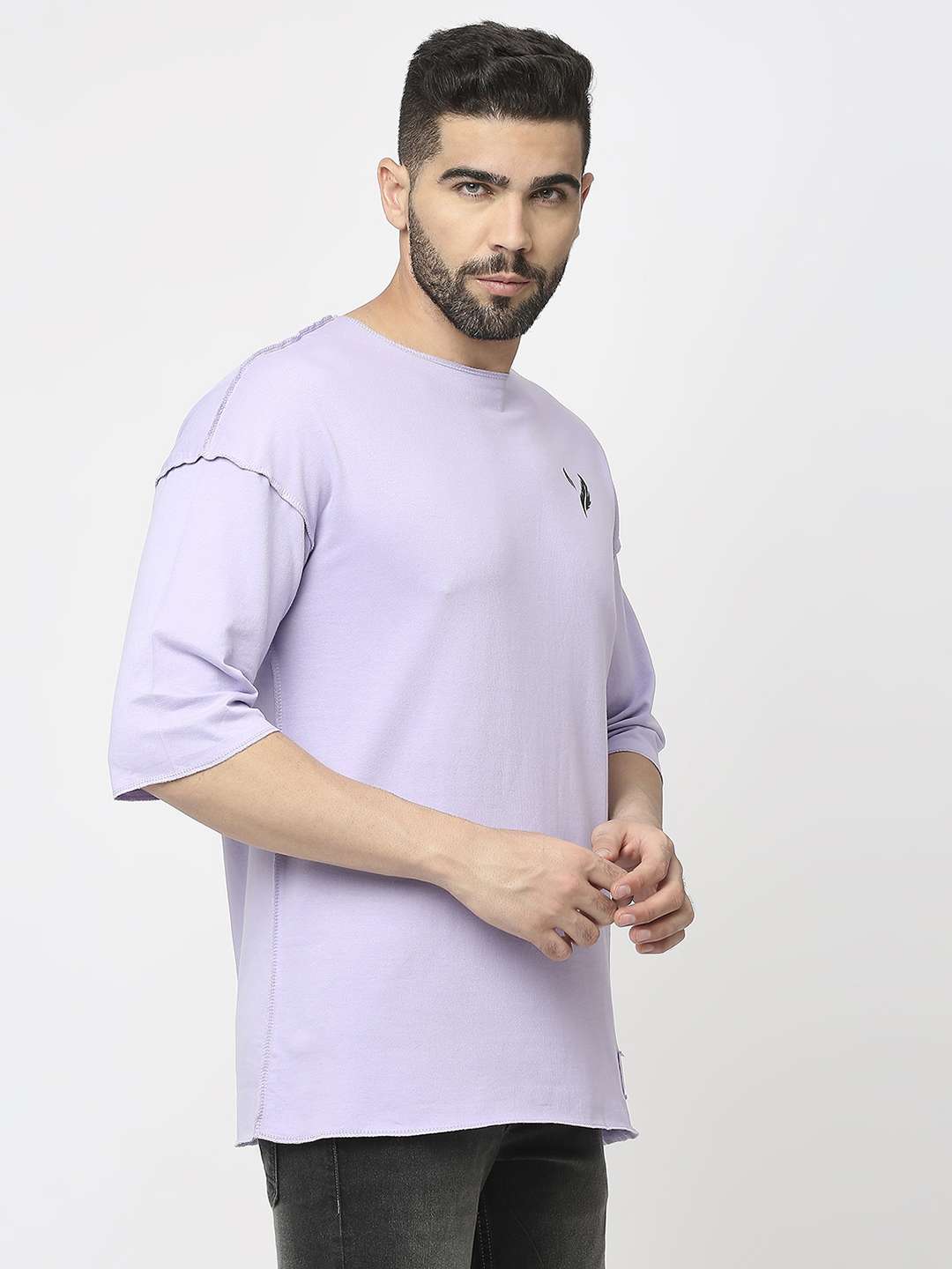 Ammarzo Men's Violet Drop Shoulder T-Shirt